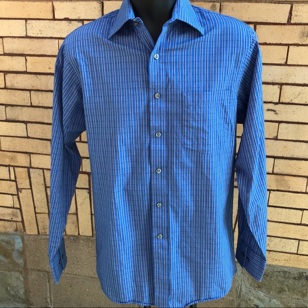 Michael Kors blue w/ white button down shirt